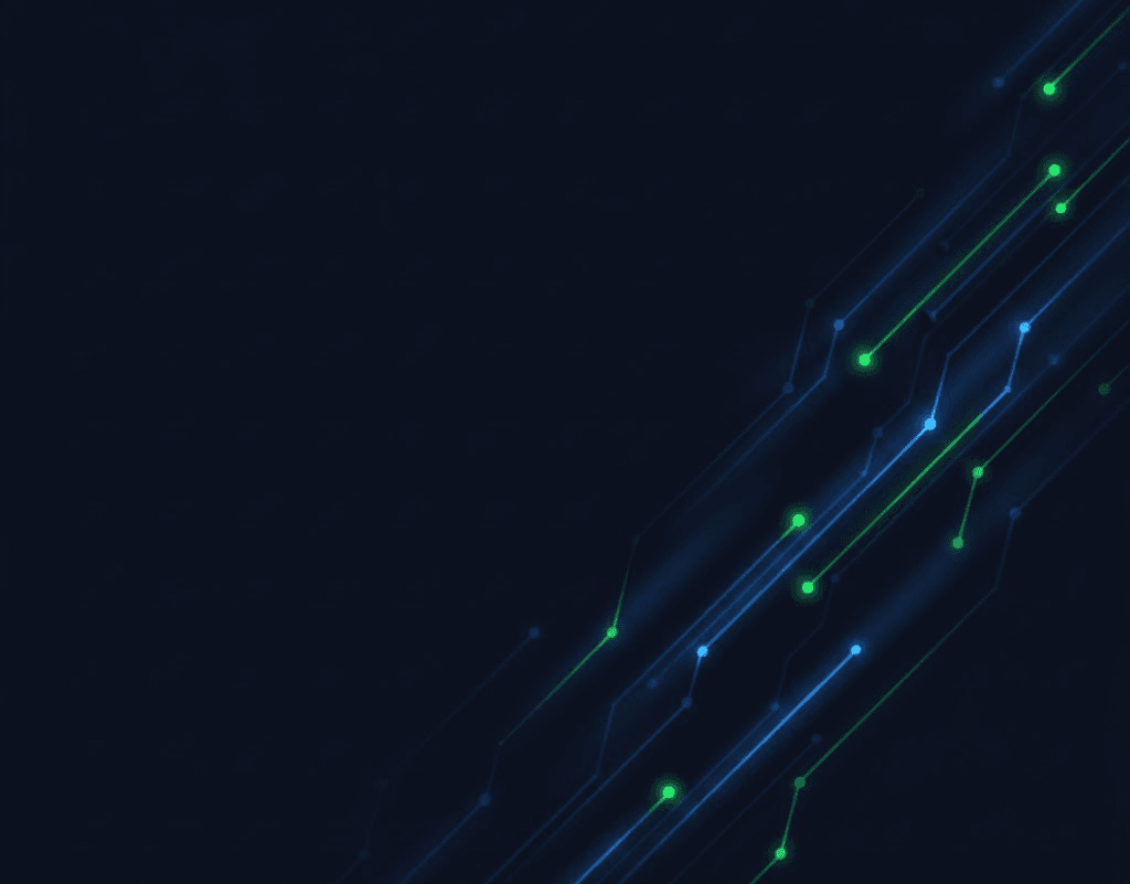 Circuit board inspired illustration with glowing pathways