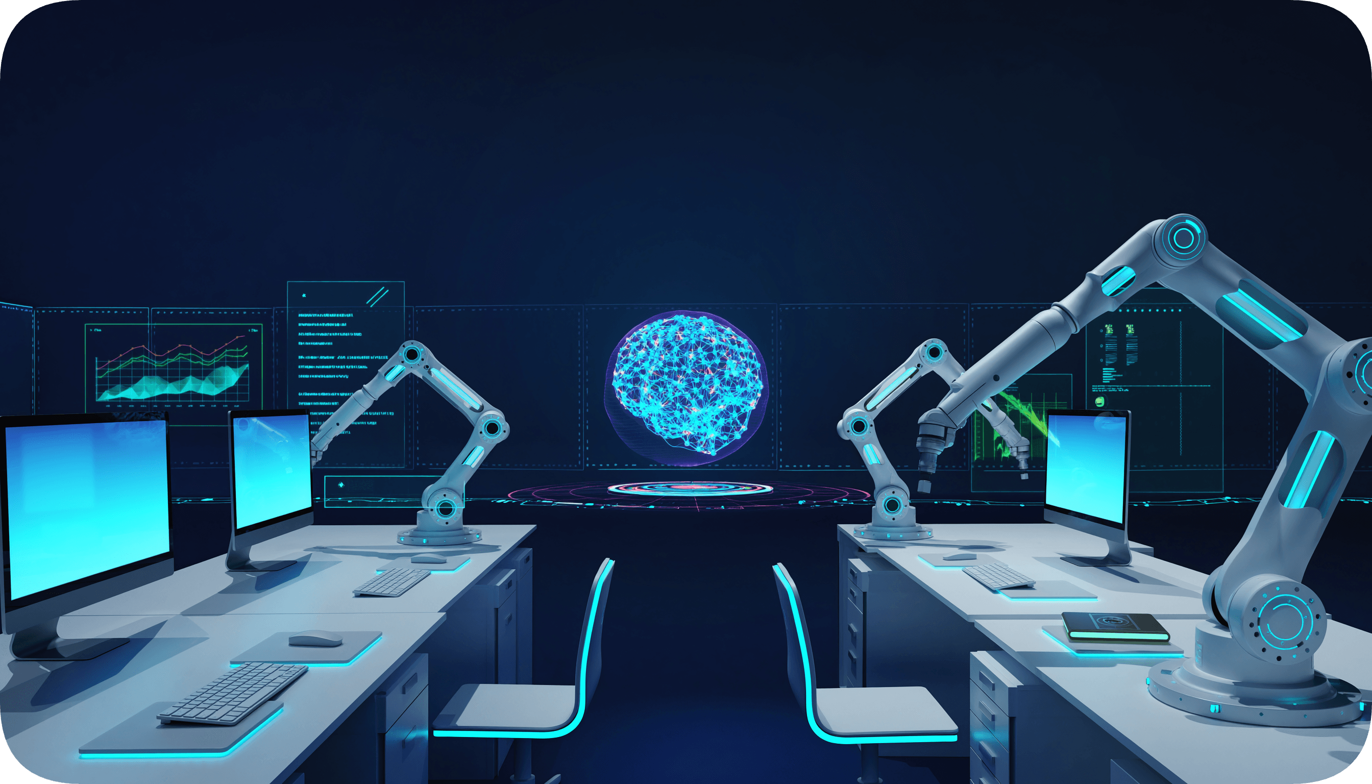 Abstract automation illustration with soft gradients